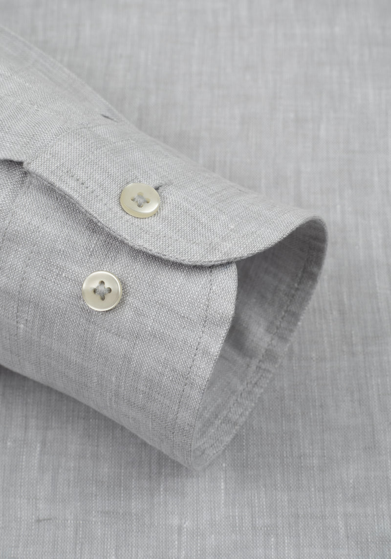 Graphite Grey Washed Belgian Linen Shirt