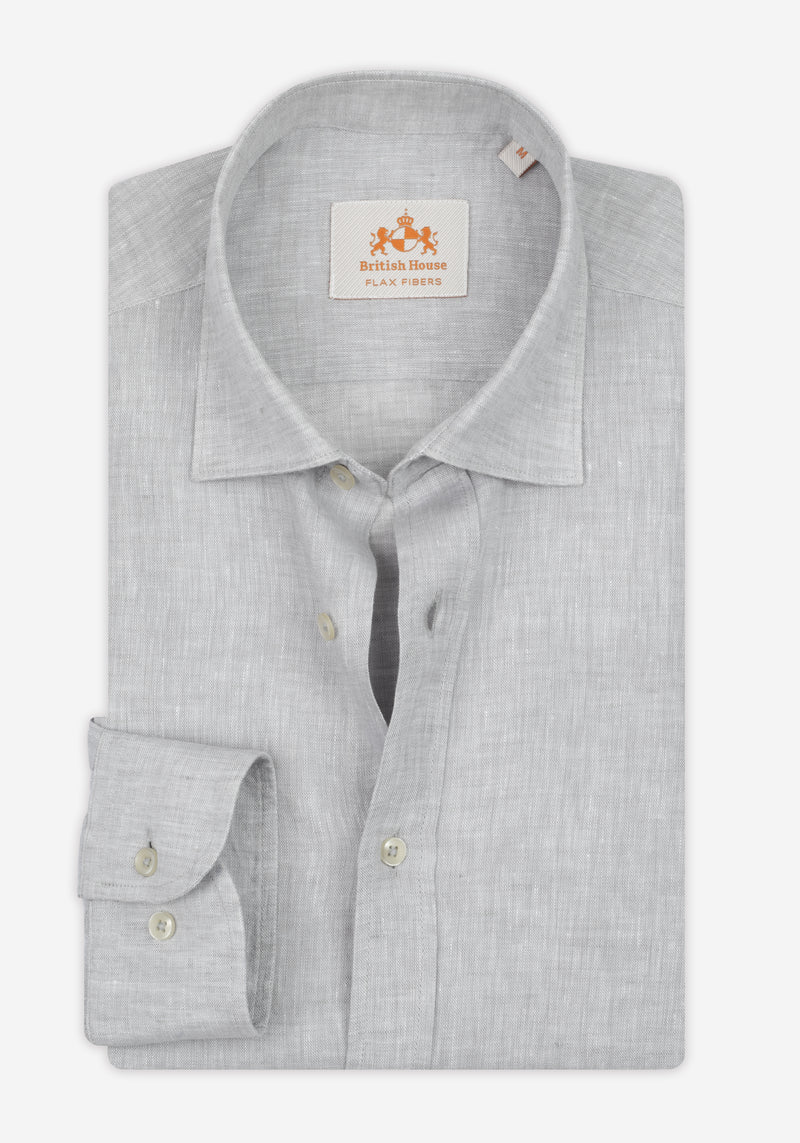 Graphite Grey Washed Belgian Linen Shirt