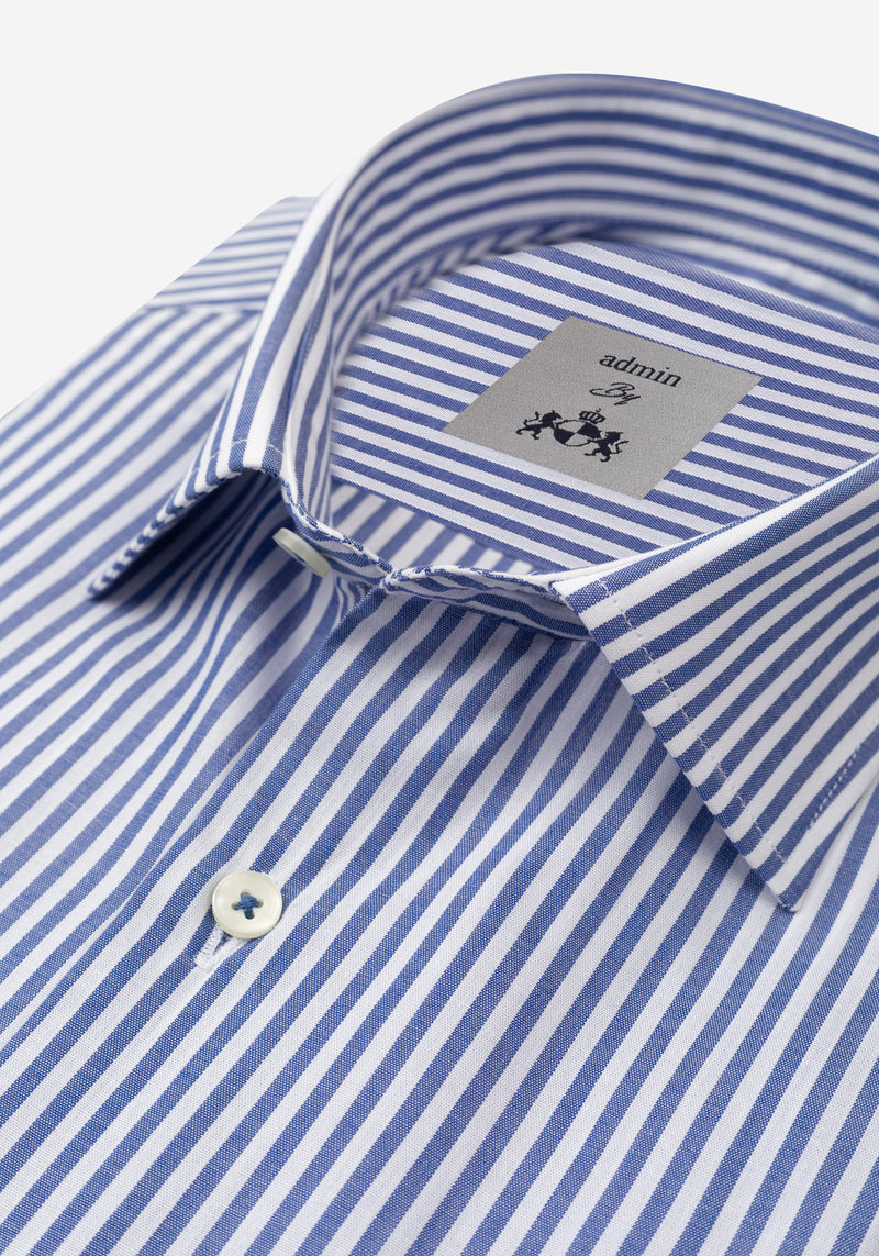 Delft Blue Stripe Poplin Shirt