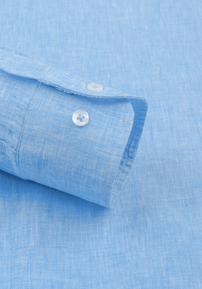 Cornflower Blue Belgian Linen Shirt