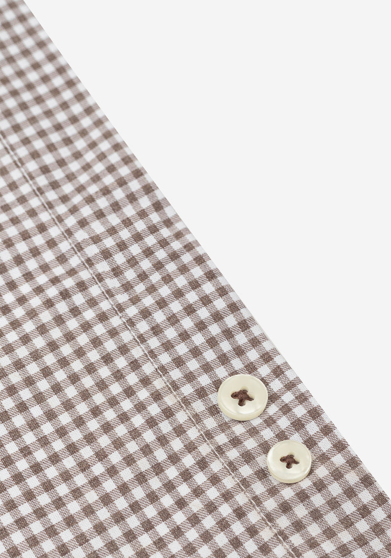 Hazel Brown Checked Poplin Shirt
