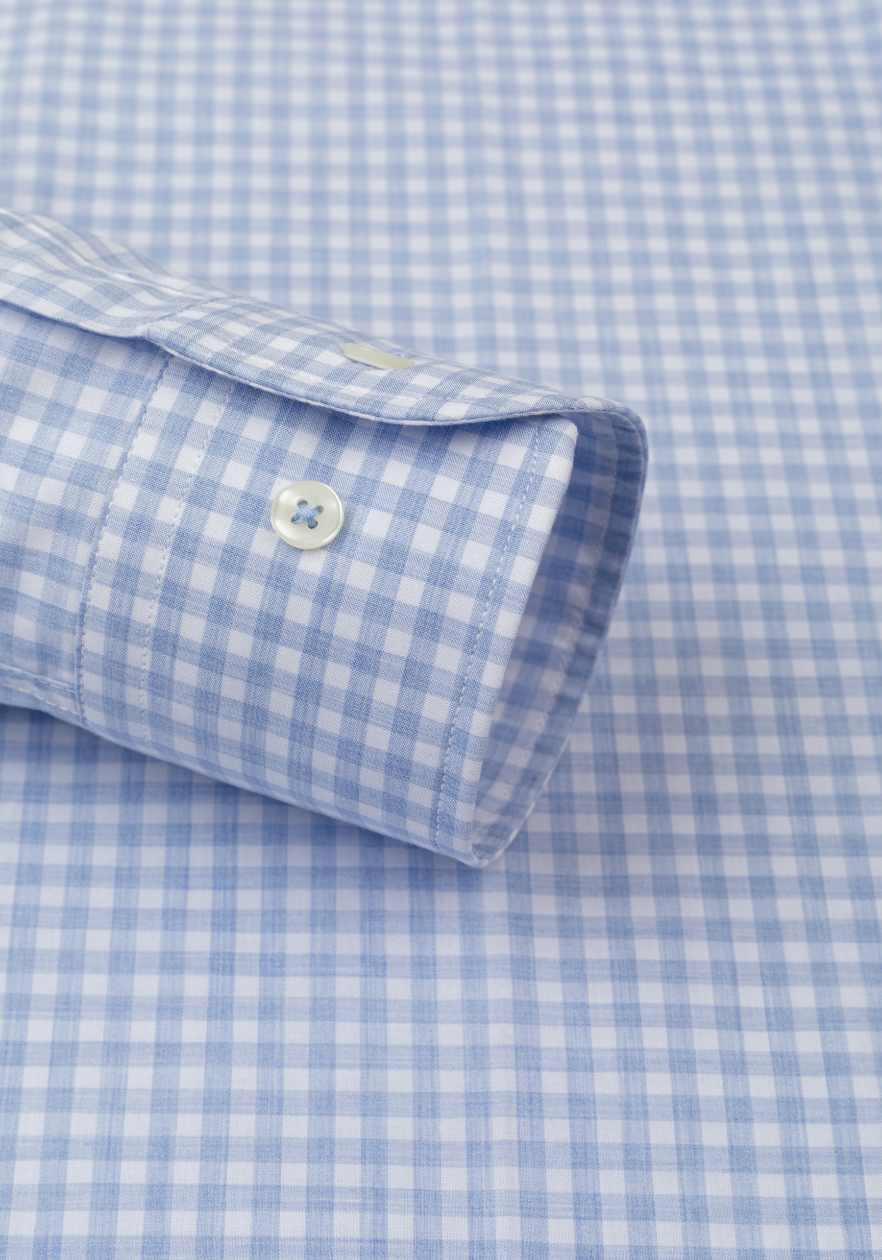 Periwinkle Blue Checked Poplin Shirt