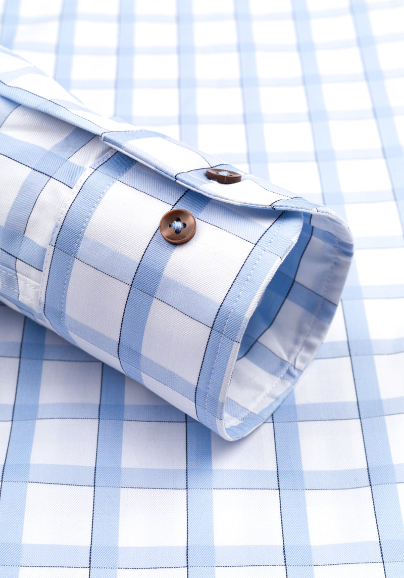 Coastal Blue Checked Signature Twill Shirt