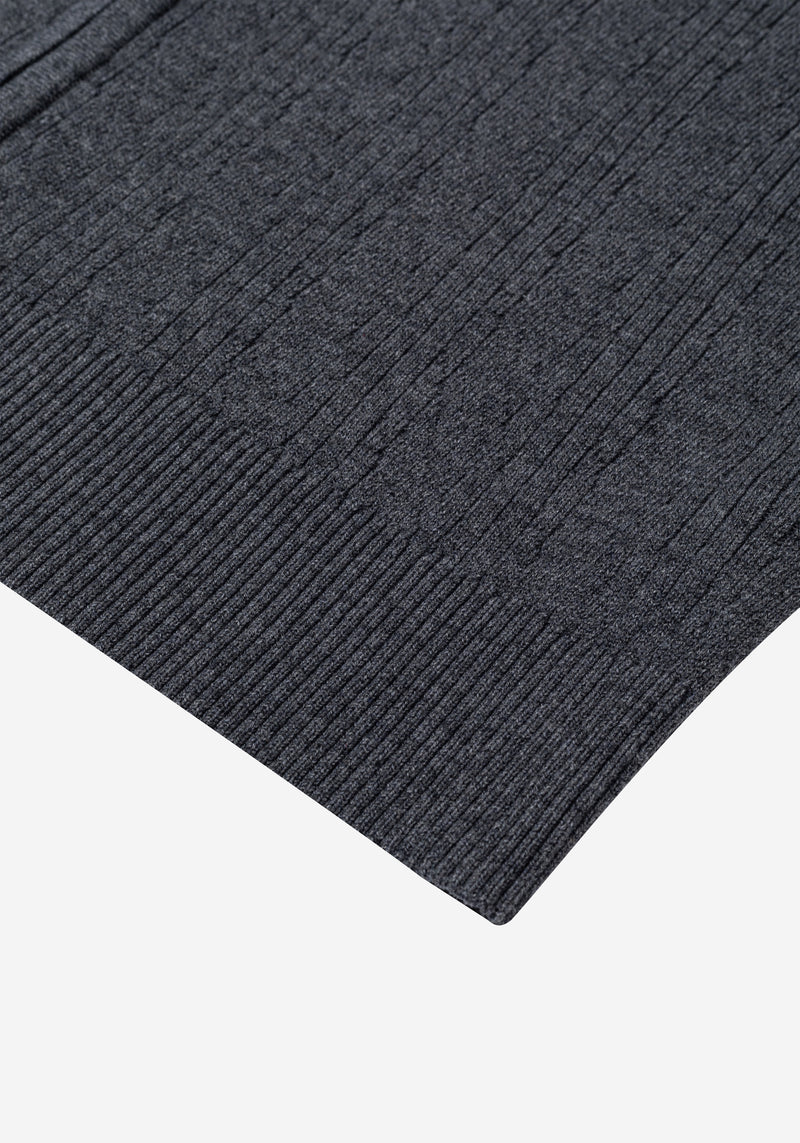 Raven Grey Double-Zipped Merino Wool Blend Pullover