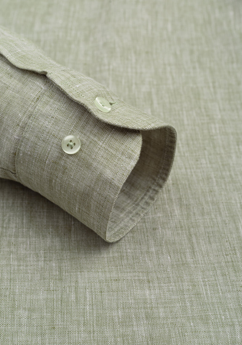 Ash Olive Belgian Linen Shirt