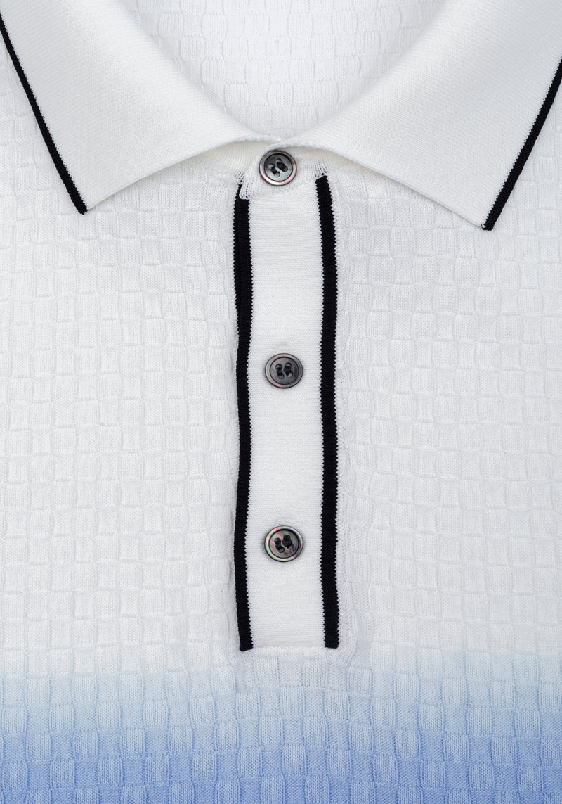 Skyfade White Polyamide Knitted Polo Shirt
