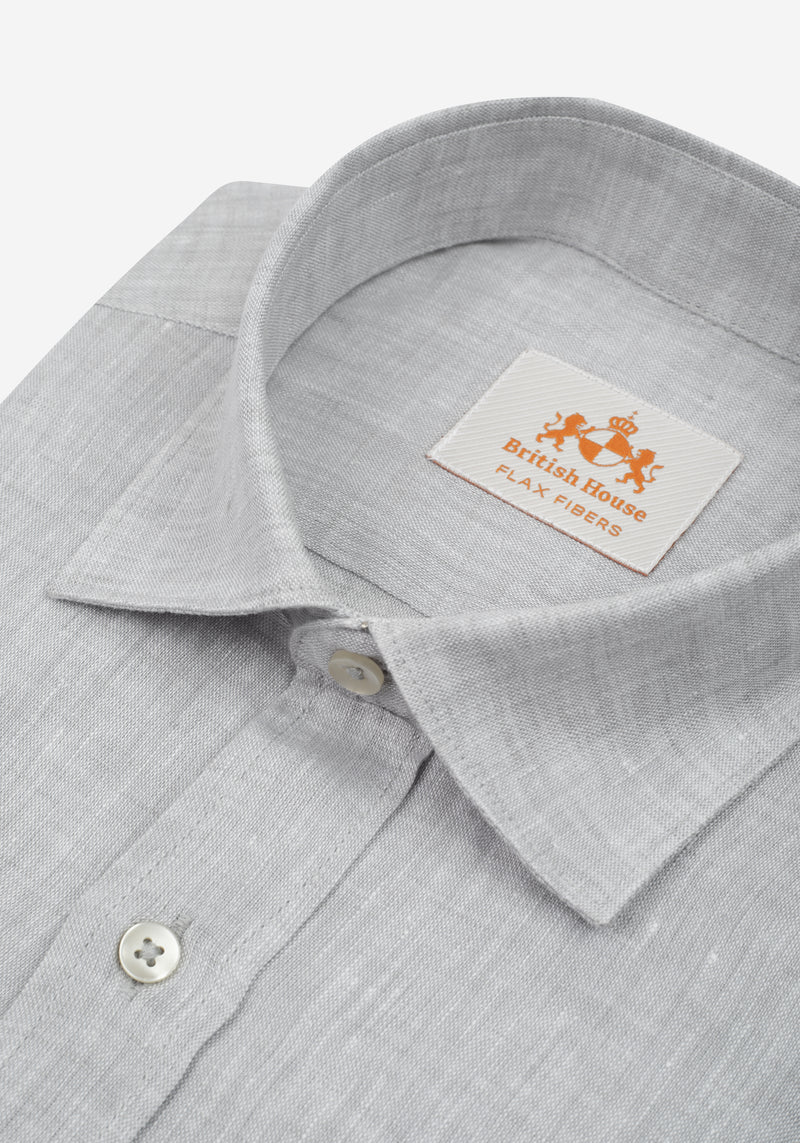 Graphite Grey Washed Belgian Linen Shirt