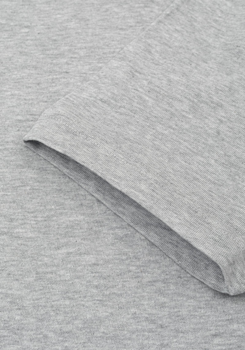 Ash Grey Linen-Blend V-Polo