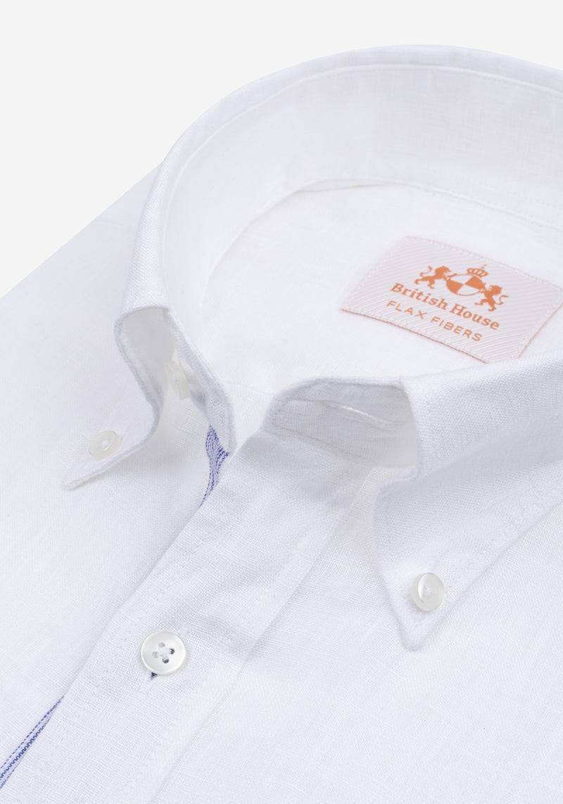 Pristine White Belgian Linen Shirt