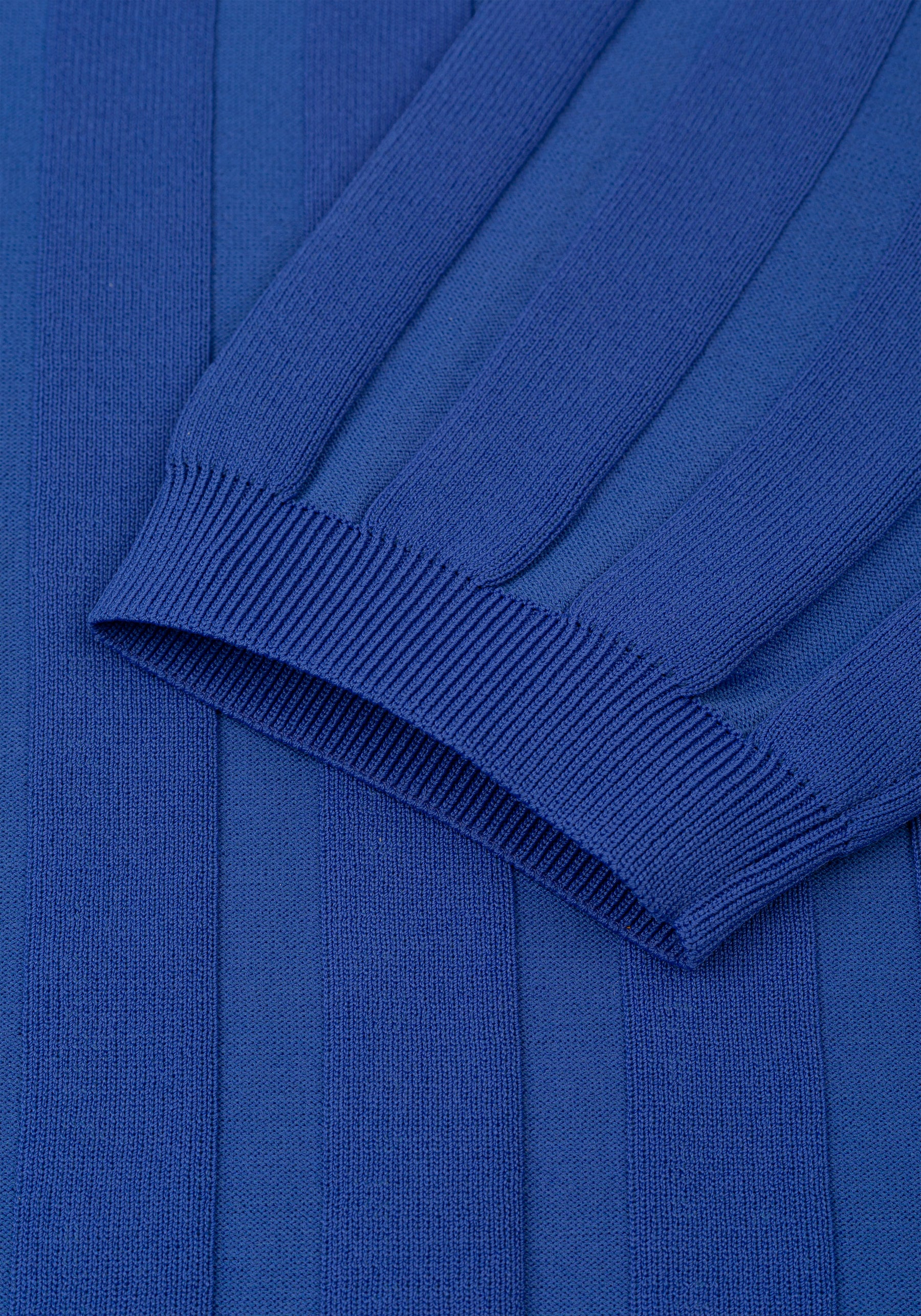 Rich Blue Polyamide Knitted Polo Shirt