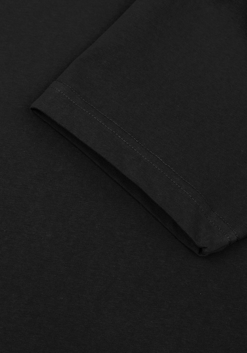 Obsidian Black Cotton Polo Shirt