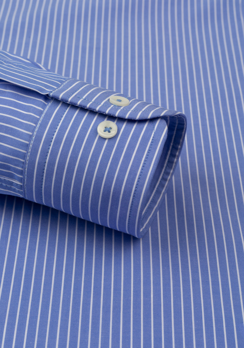 Azure Blue Stripe Poplin Shirt