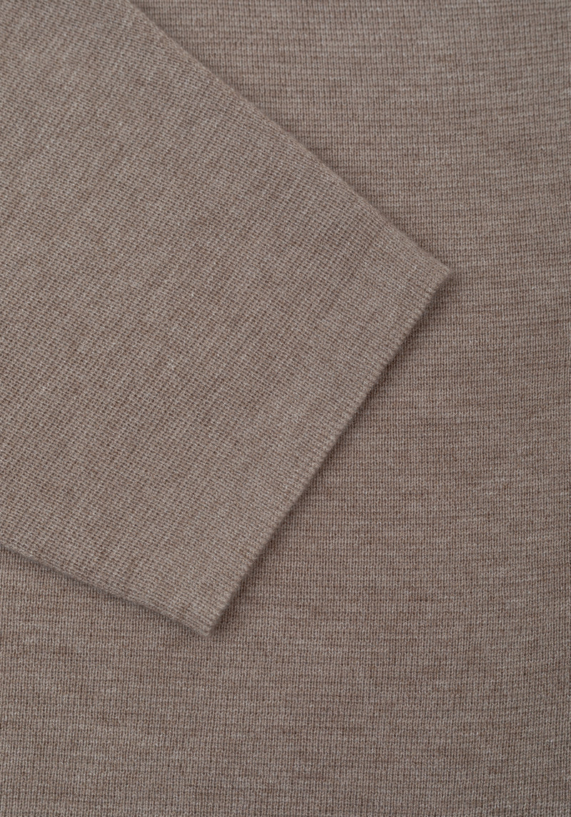 Dune Beige Merino Wool Blend Cardigan