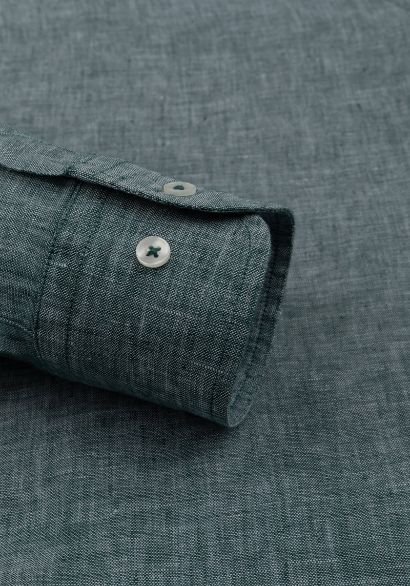 Sage Green Belgian Linen Shirt