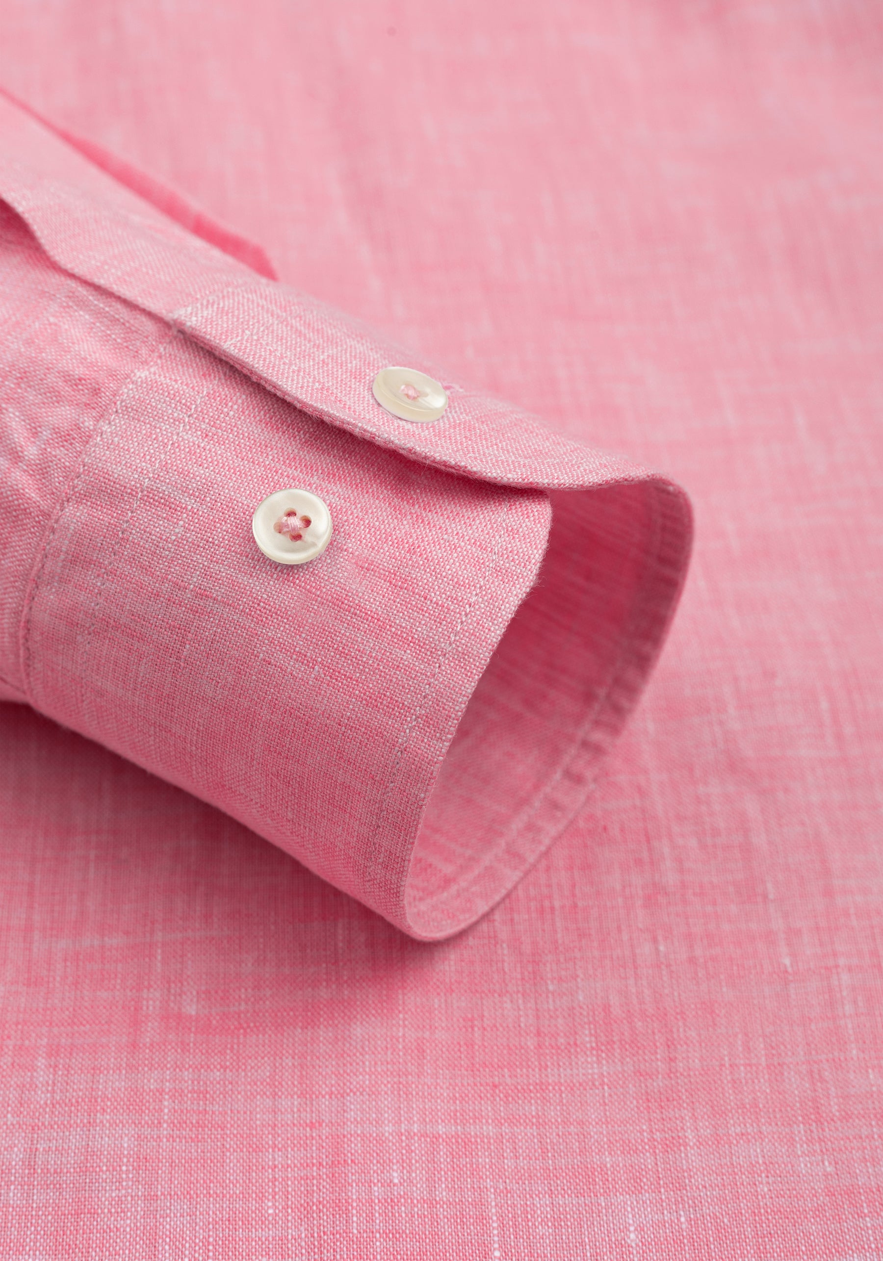 Coral Pink Belgian Linen Shirt