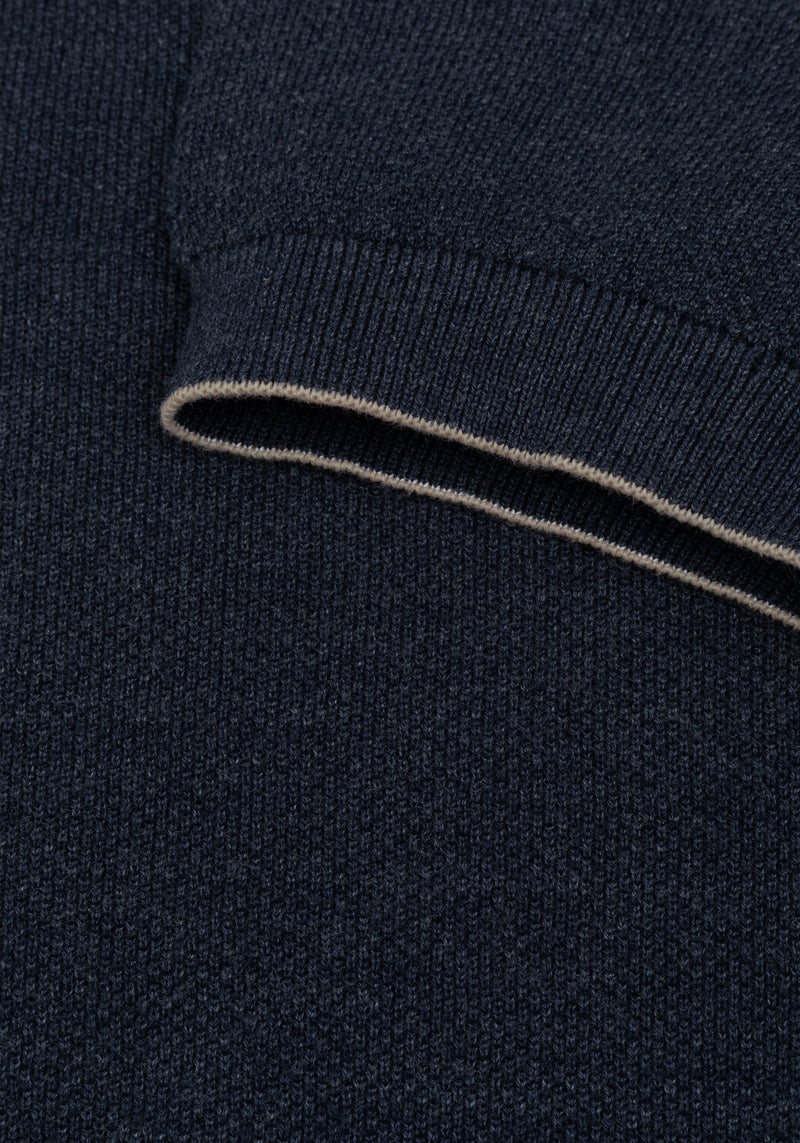 Mineral Navy Knitted Polo Shirt