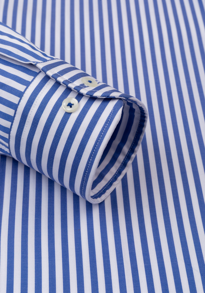 Vivid Blue Stripe Signature Twill Shirt