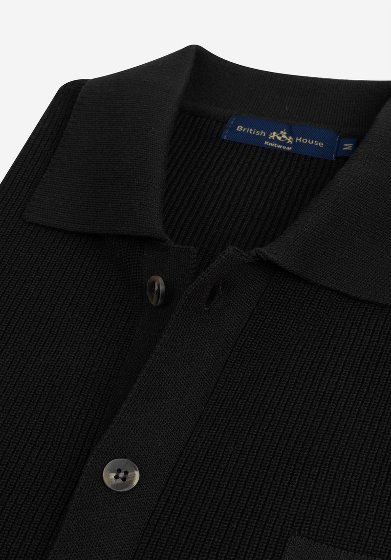 Pitch Black Heavy Knitted Cardigan