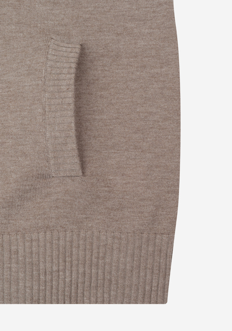 Mocha Beige Merino Wool Blend Pullover