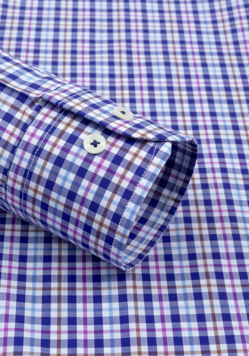 Deep Navy Checked Oxford Shirt
