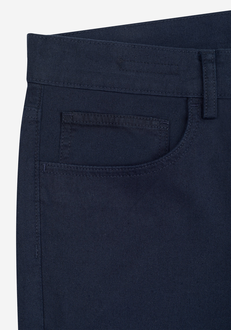 Shadow Navy Cotton Tencel Gabardine