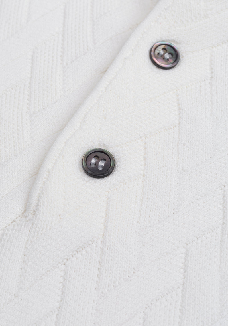 Pearl White Polyamide Knitted Polo Shirt