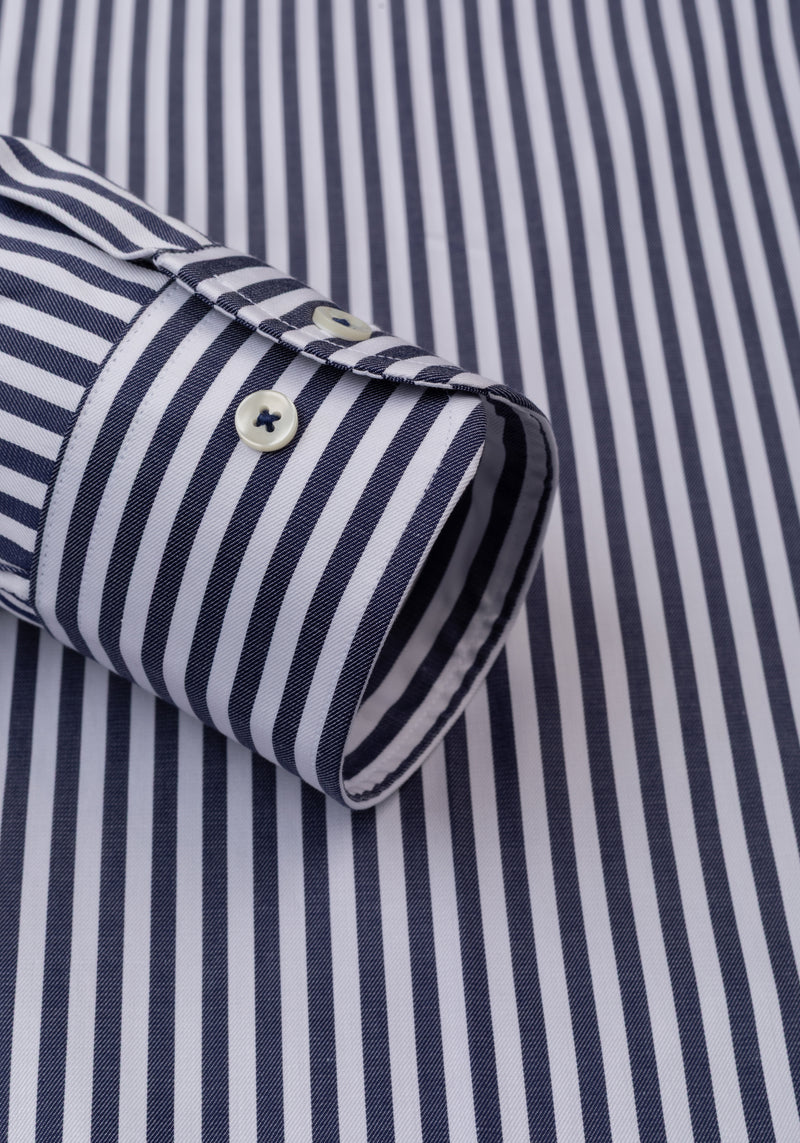 Admiral Navy Stripe Signature Twill Shirt