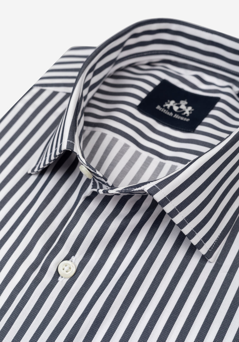 Deep Navy Stripe Signature Twill Shirt