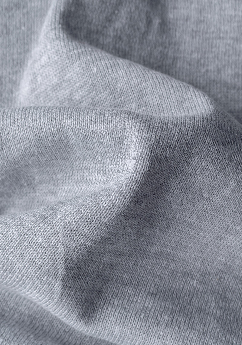 Pastel Gray Quarter-Zip Cotton Pullover