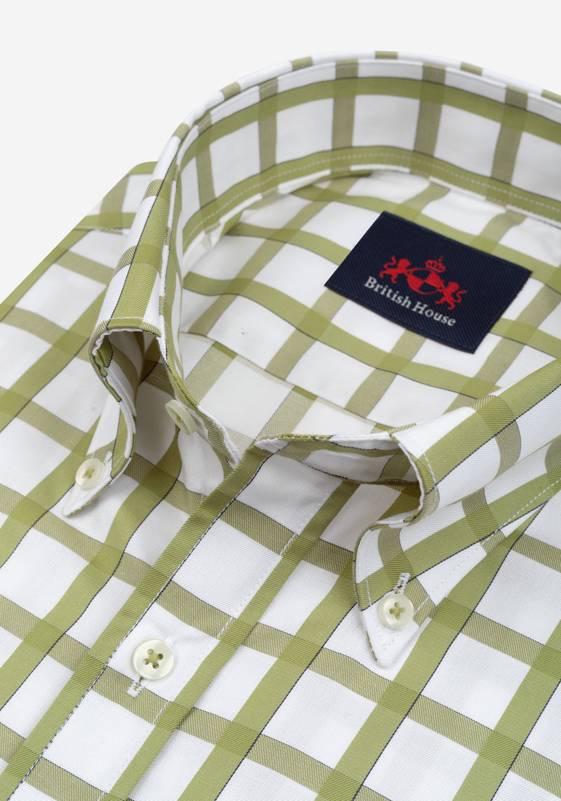 Herb Green Checked Signature Twill Shirt