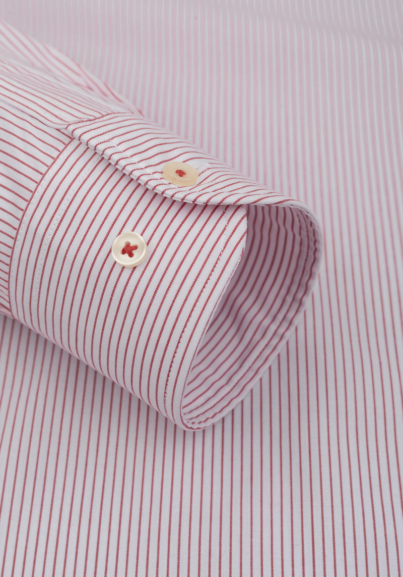 Crimson Red Stripe Poplin Shirt