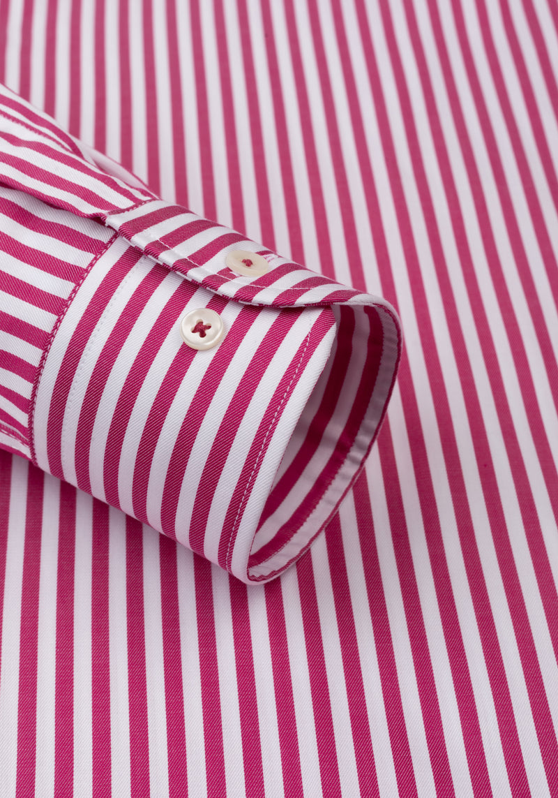 Carmine Red Stripe Signature Twill Shirt