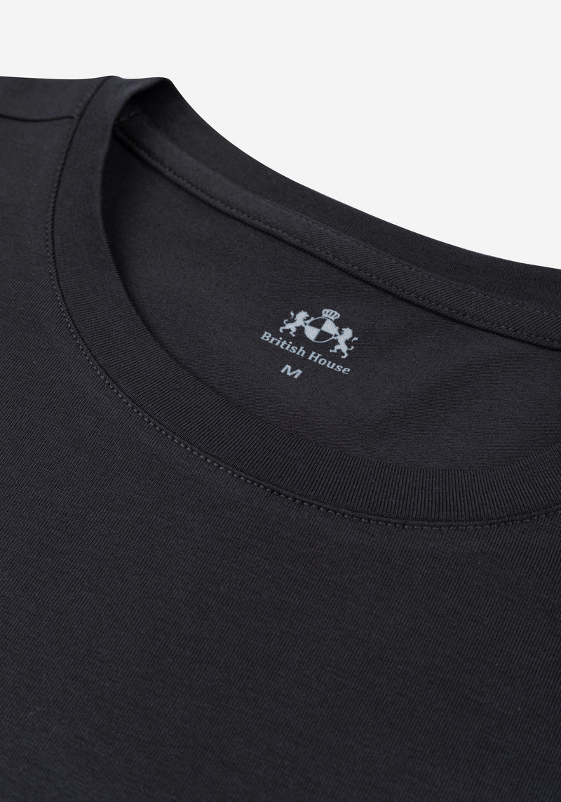 Charcoal Grey Cotton Undershirt - Short Sleeve