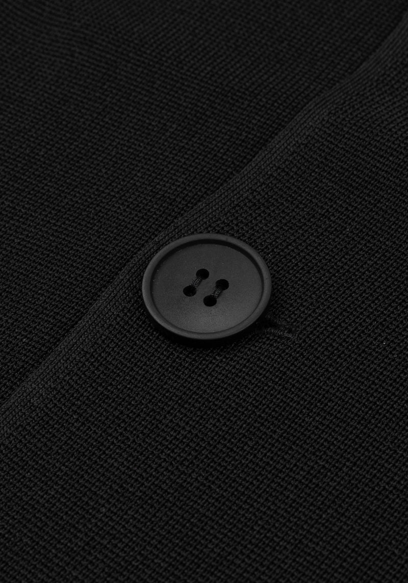 Ember Black Double-Breasted Polyamide Jardigan