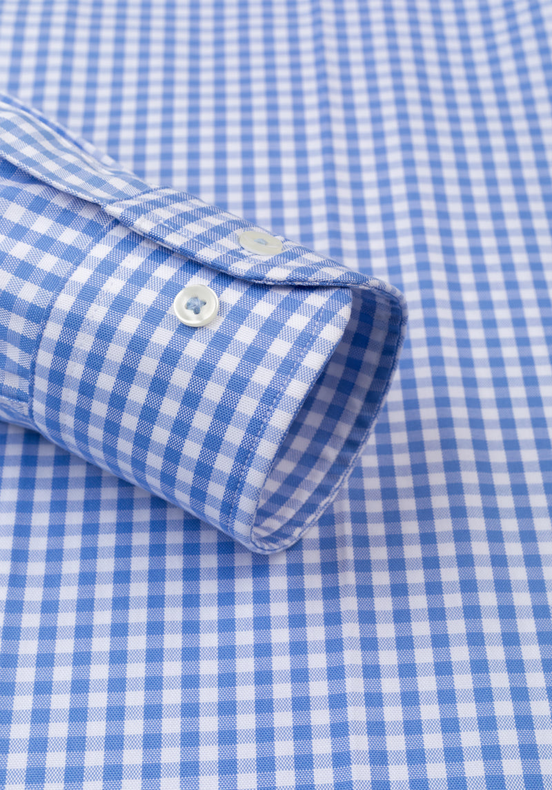 Pastel Blue Checked Oxford Shirt