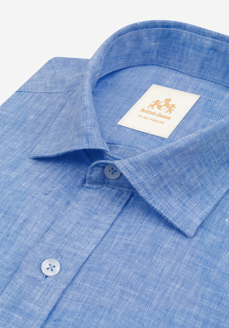 Sea Blue Belgian Linen Shirt