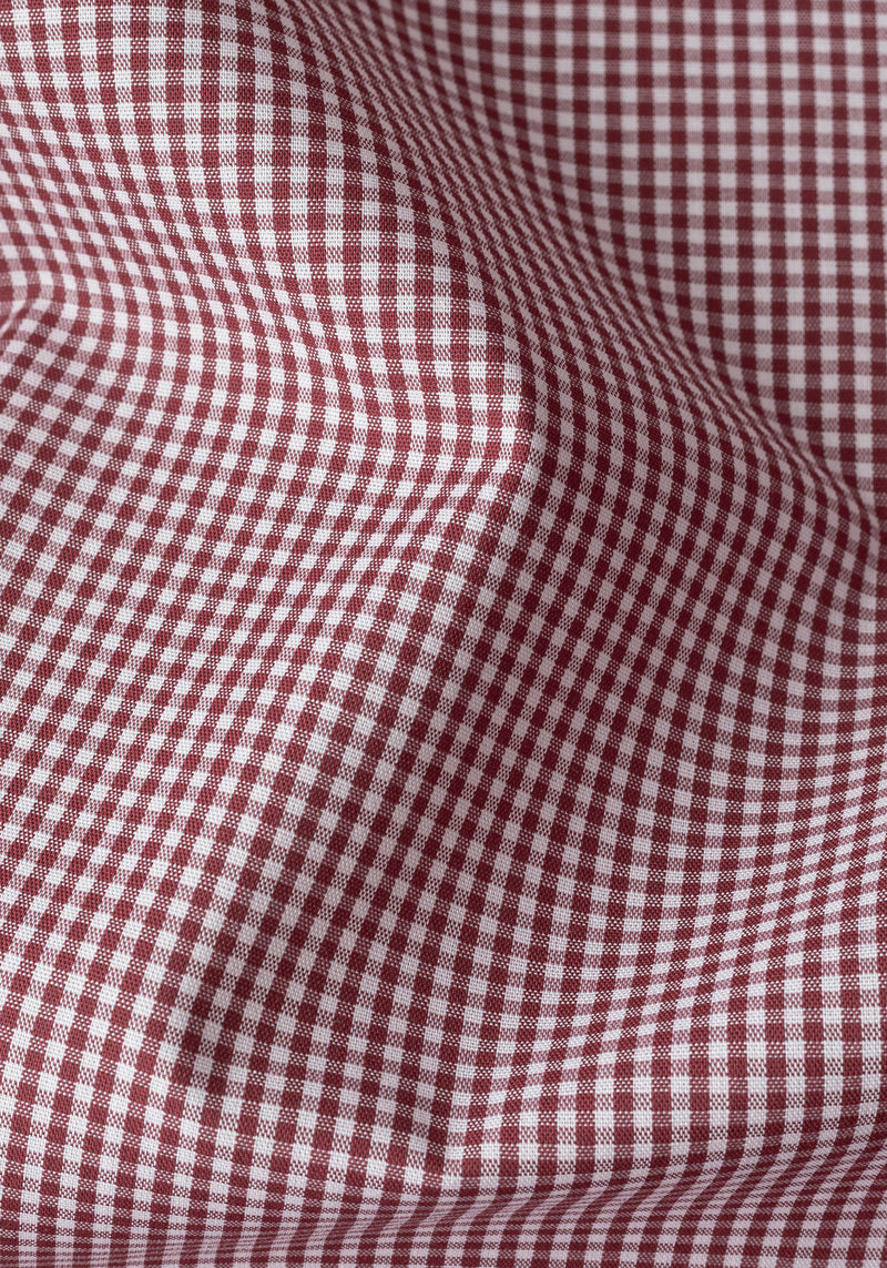 Claret Red Checked Poplin Shirt