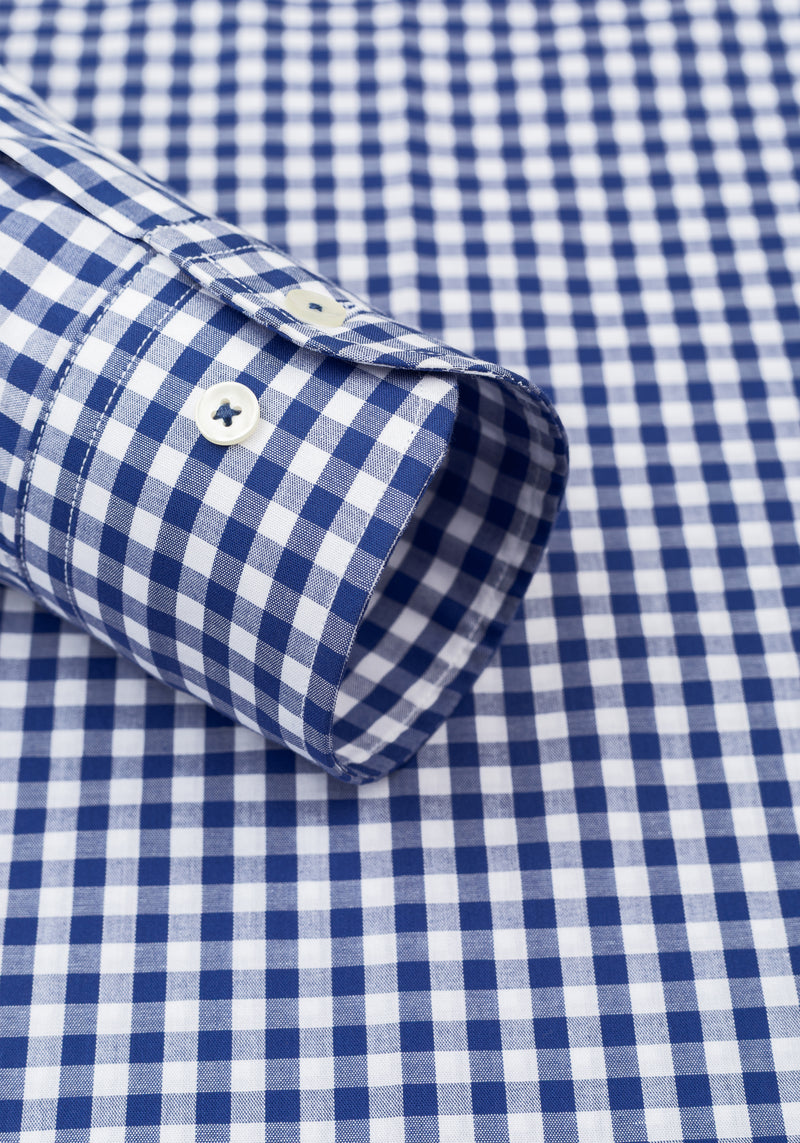 Clear Blue Checked Poplin Shirt
