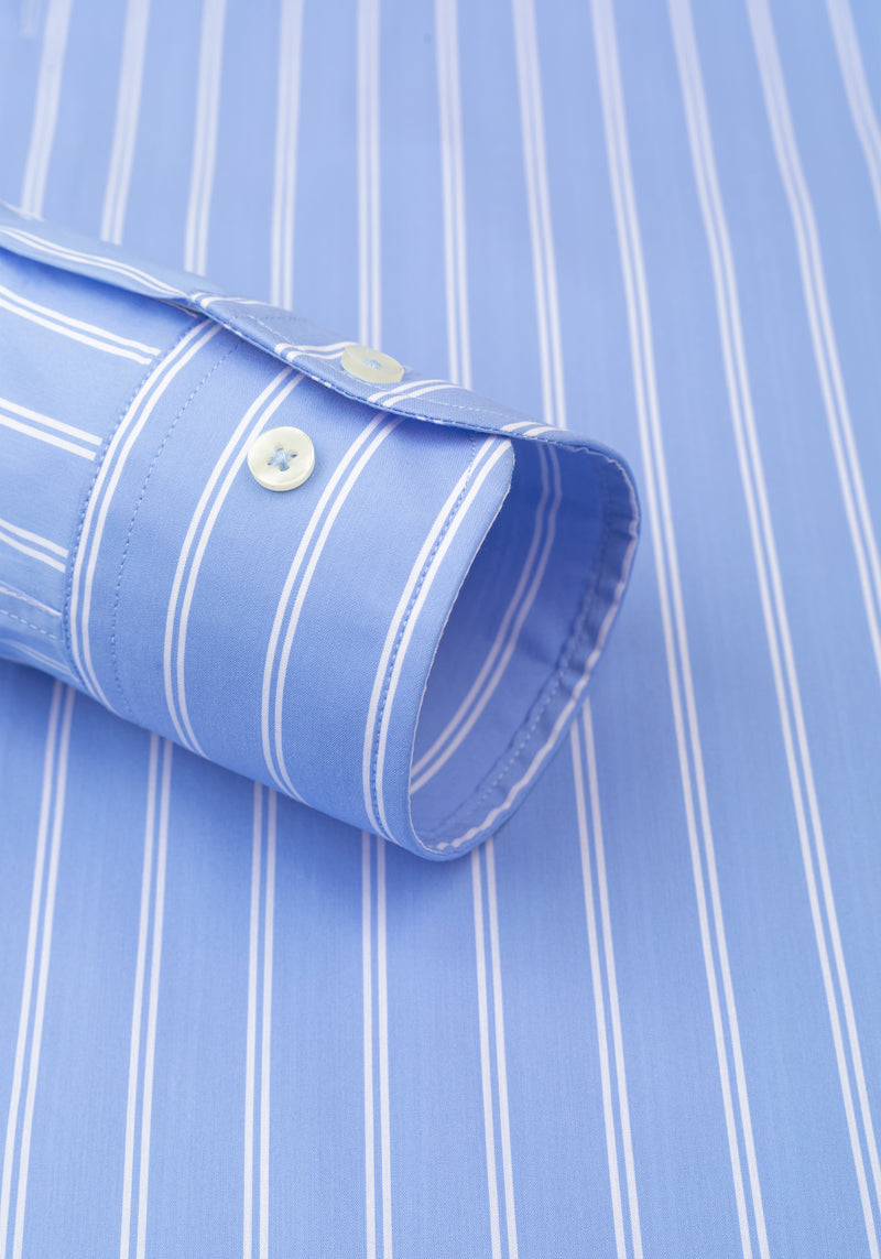 Cornflower Blue Stripe Poplin Shirt