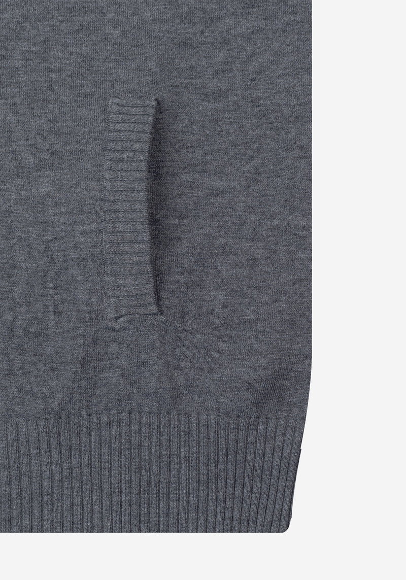 Smoky Grey Merino Wool Blend Pullover