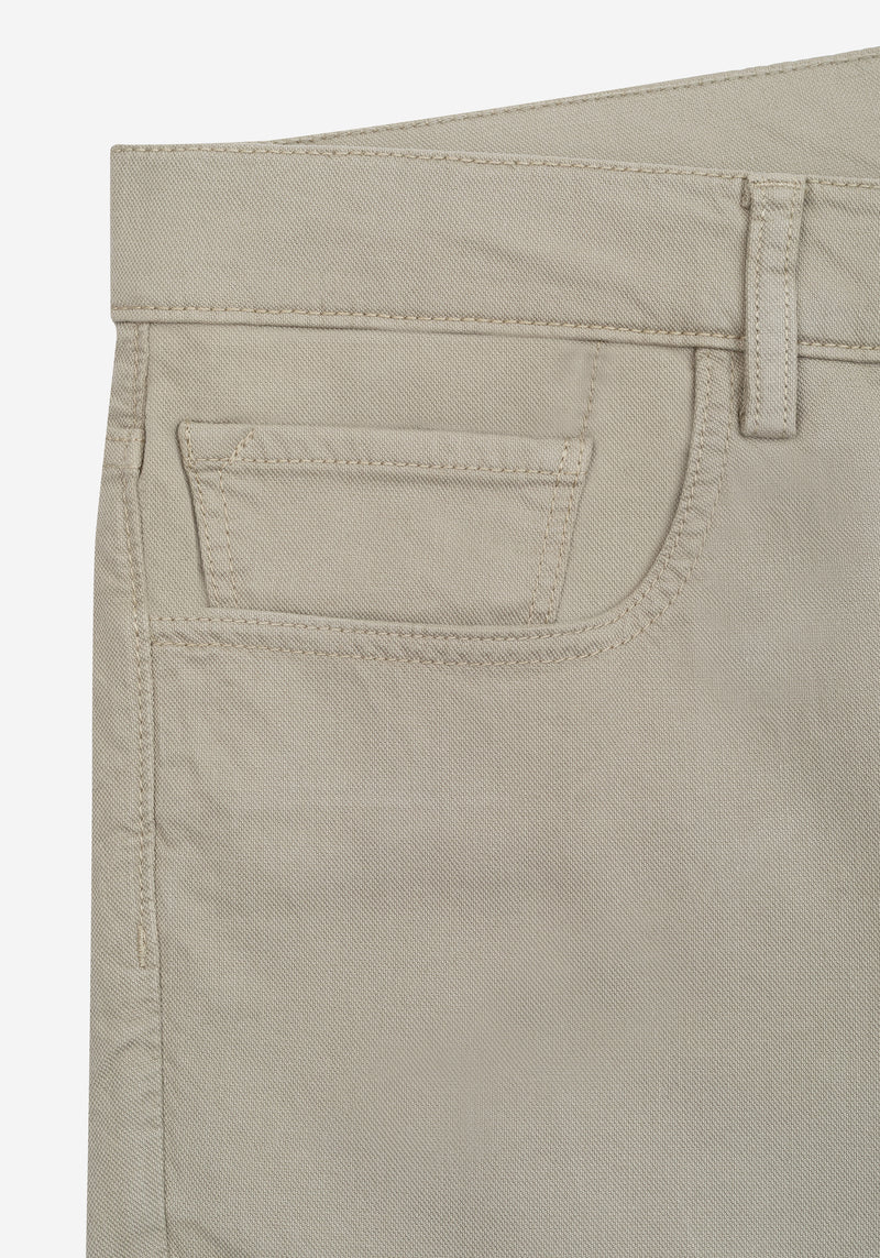 Dry Olive Piqué Cotton Tencel Gabardine