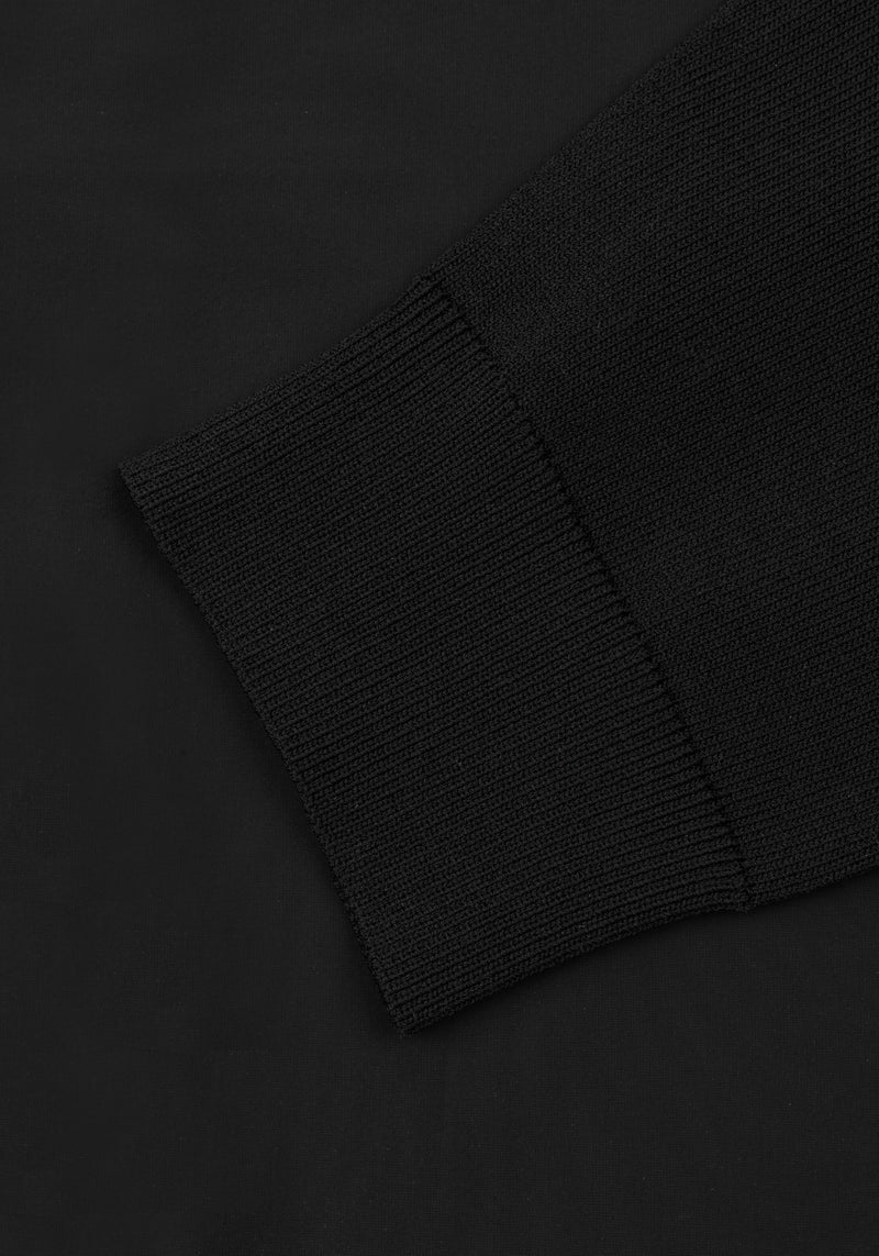Carbon Black Polyamide Cardigan