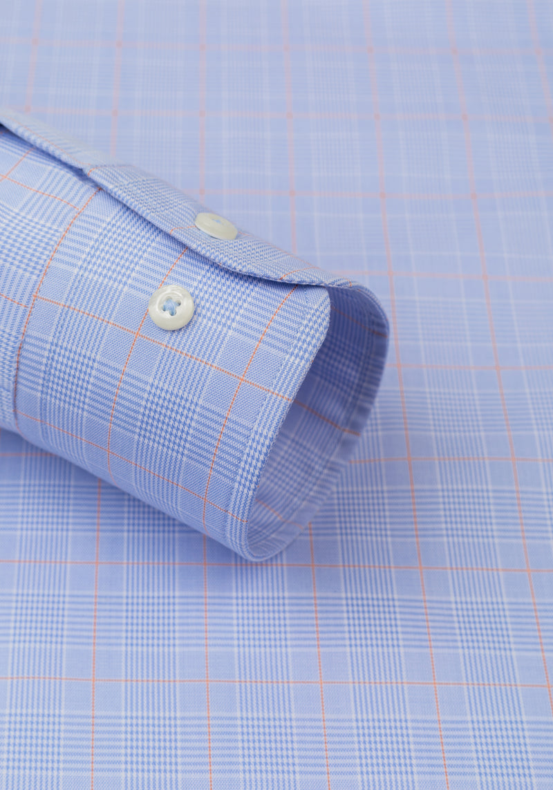 Cornflower Orange Checked Signature Twill Shirt