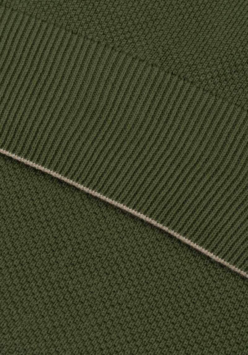 Forest Olive Knitted Polo Shirt