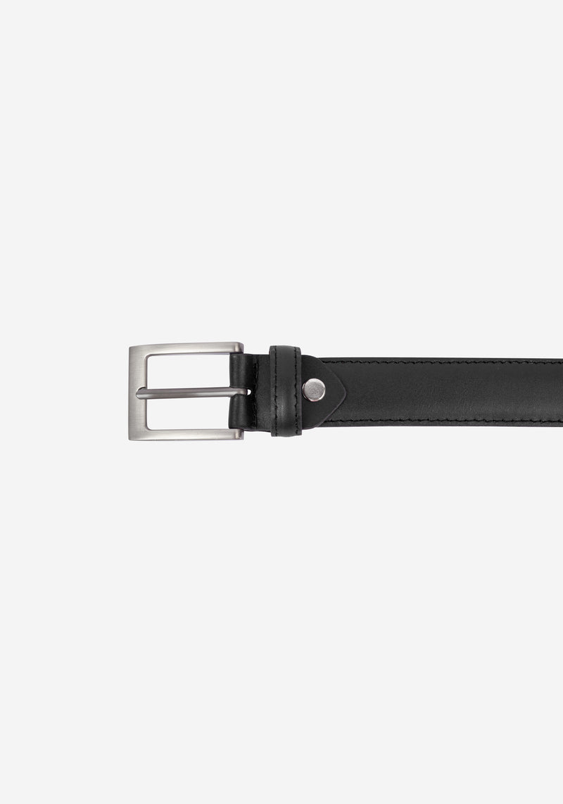Crow Black Leather Belt