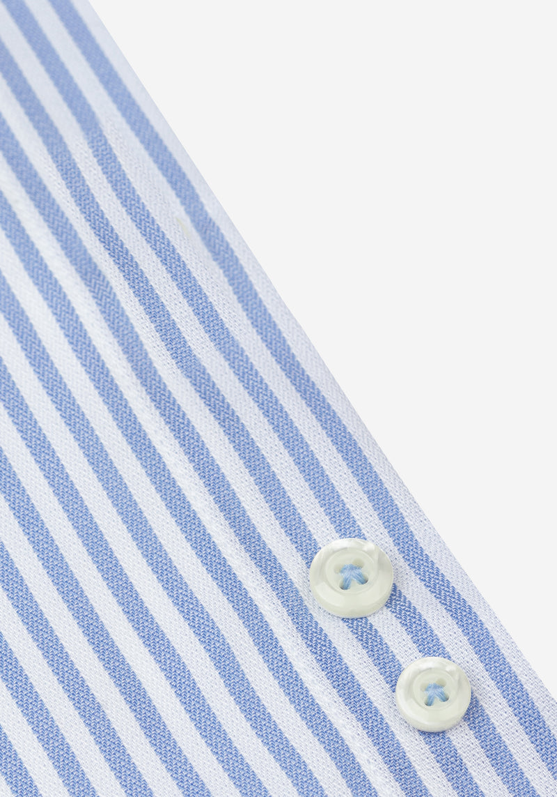 Pale Blue Stripe Herringbone Shirt