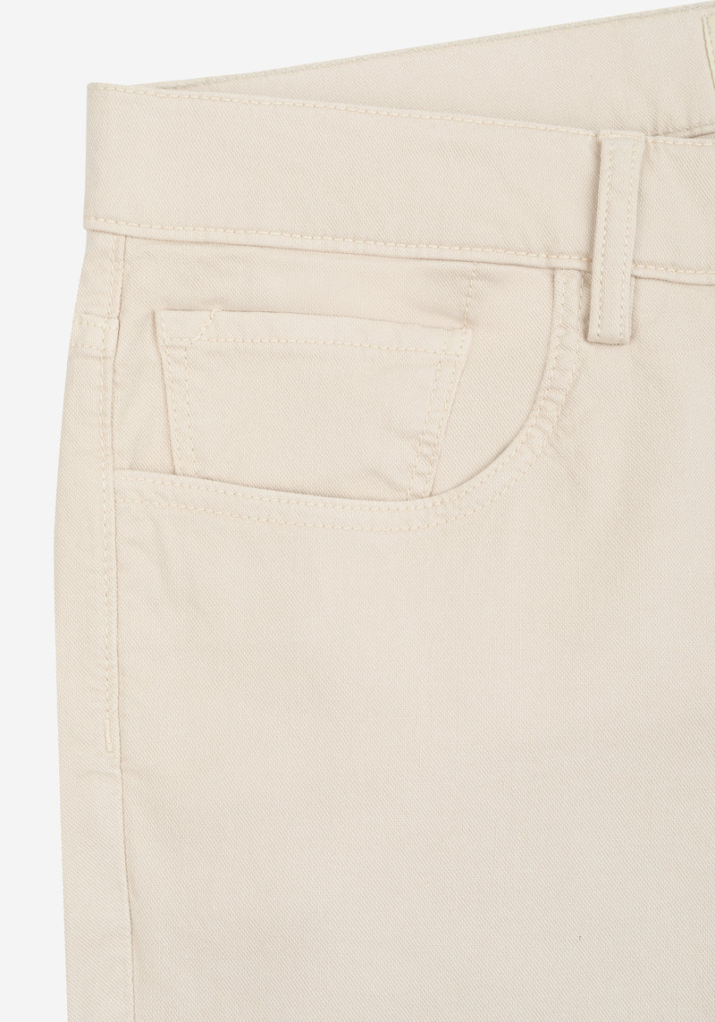 Coastal Beige Cotton Tencel Gabardine