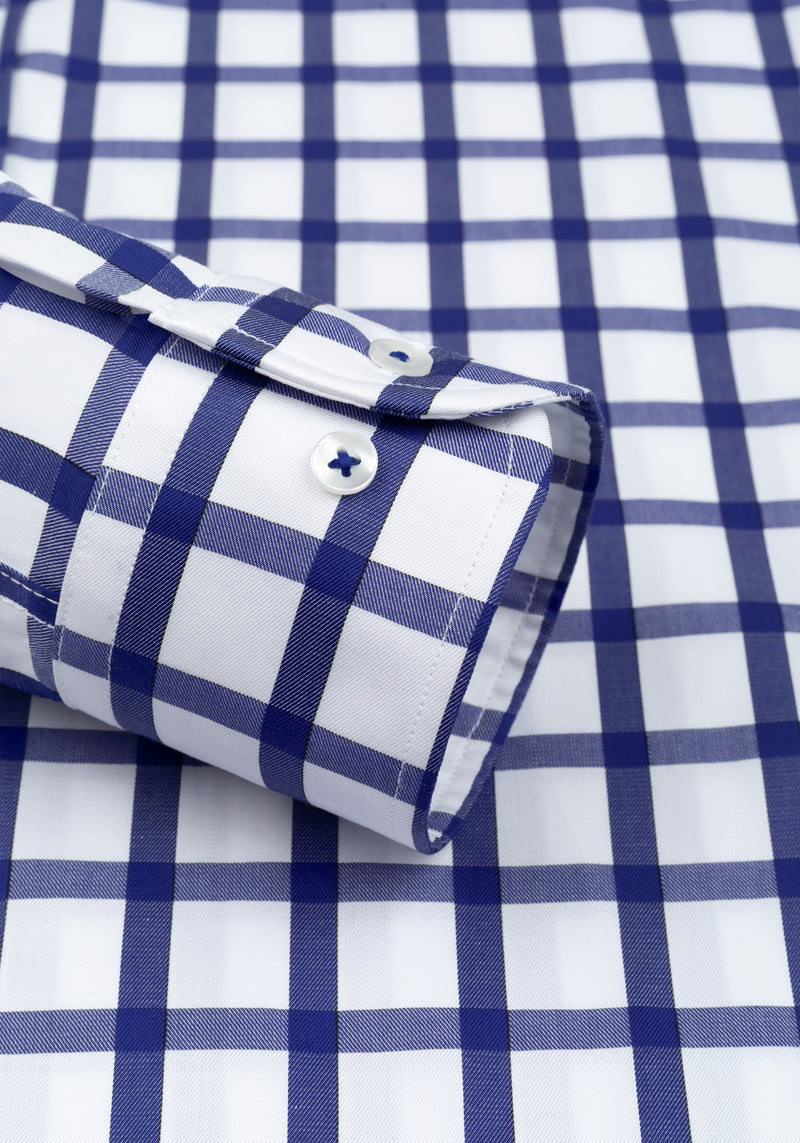 Atlantic Blue Checked Signature Twill Shirt