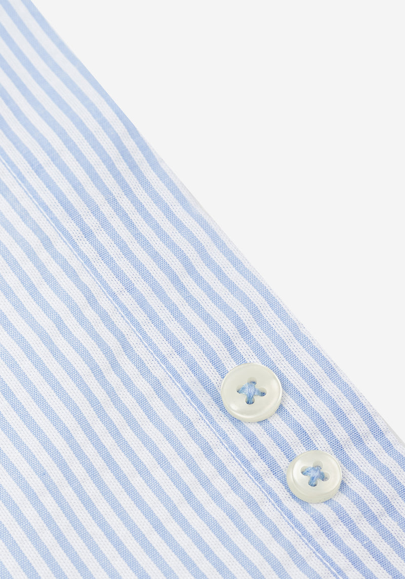 Sky Blue Stripe Seersucker Shirt