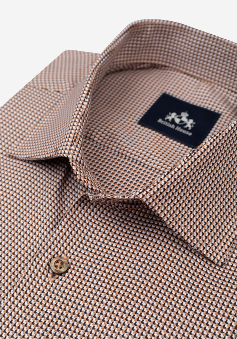 Clay Brown Multi-Check Signature Twill Shirt